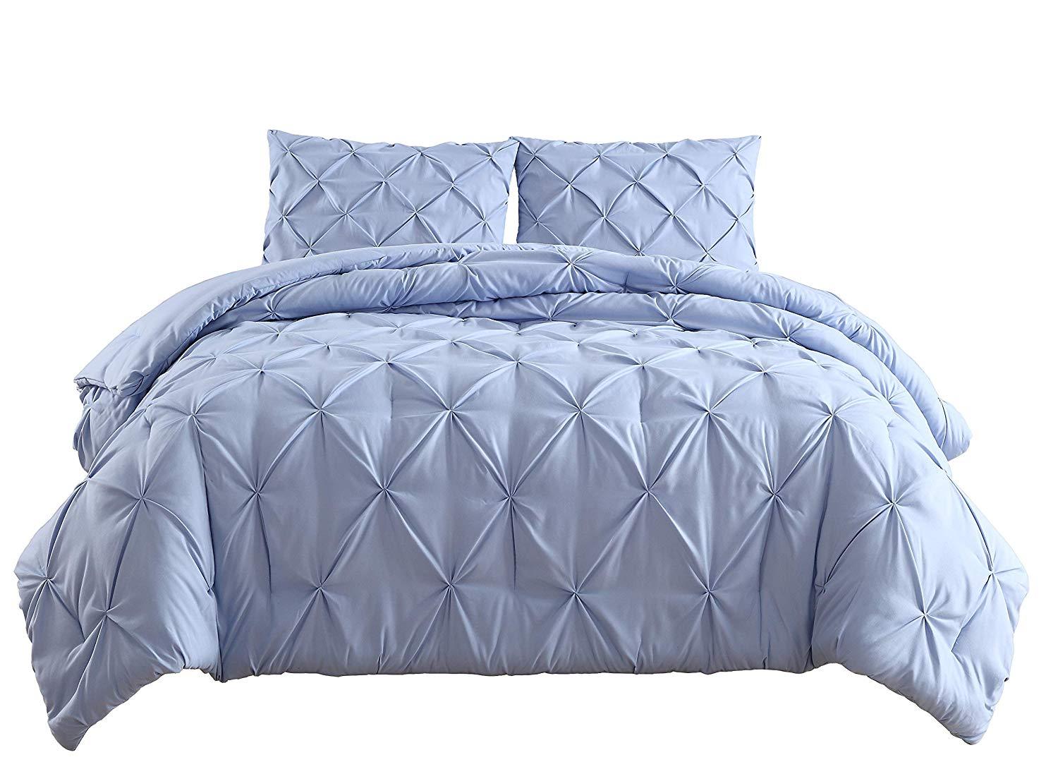 Estellar 2pc Twin Size Comforter Set Pinch Pleat, Pintuck Bedding