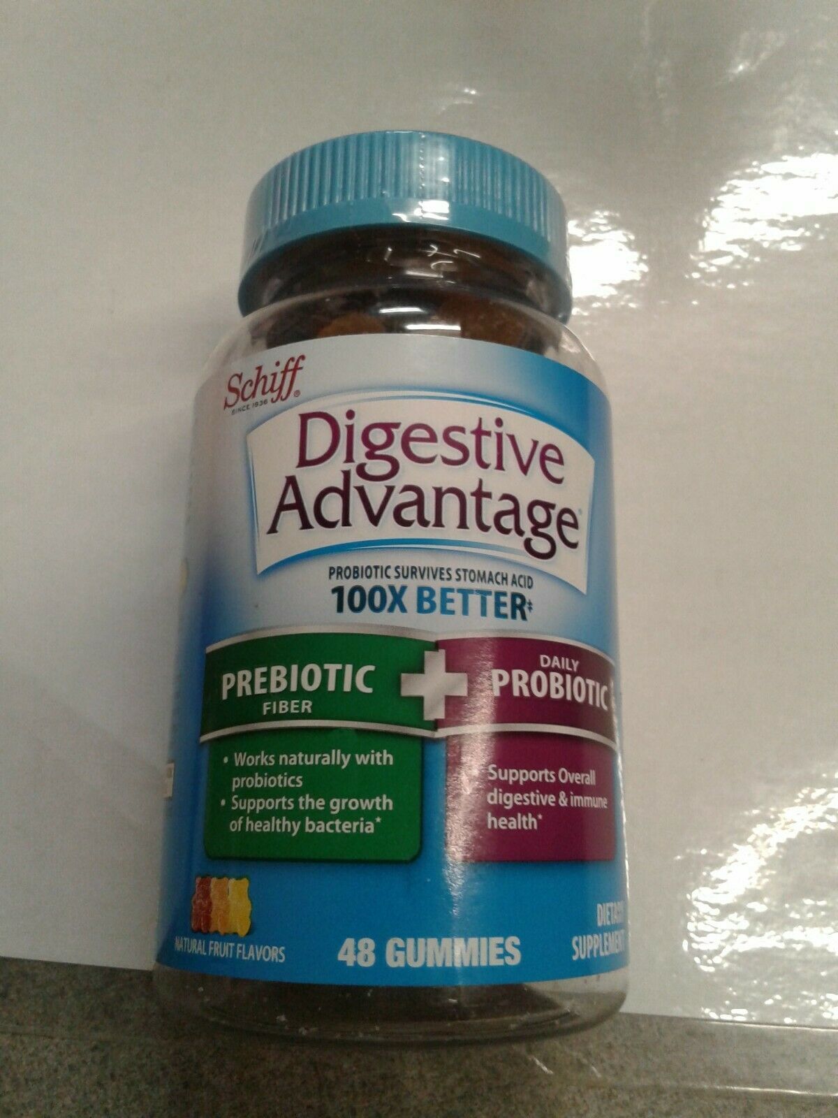 Digestive Advantage Prebiotic Fiber Plus Probiotic Gummies 48 Ea 