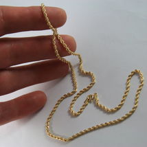 18K YELLOW GOLD CHAIN NECKLACE, BRAID ROPE LINK 23.62 INCHES, MADE IN ITALY image 5