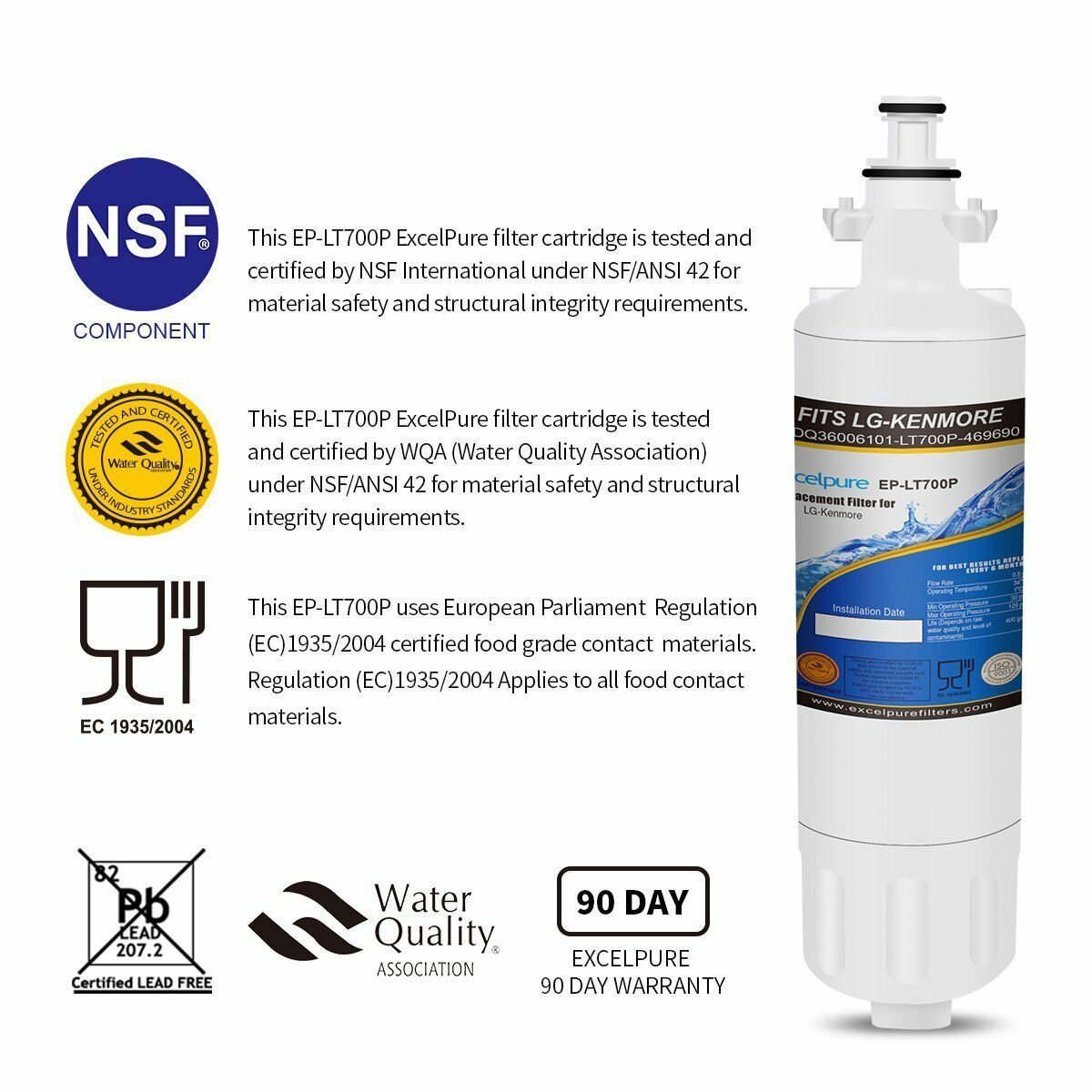 Replacement for LG LFX28968ST Refrigerator water filter (2 Pack) NEW