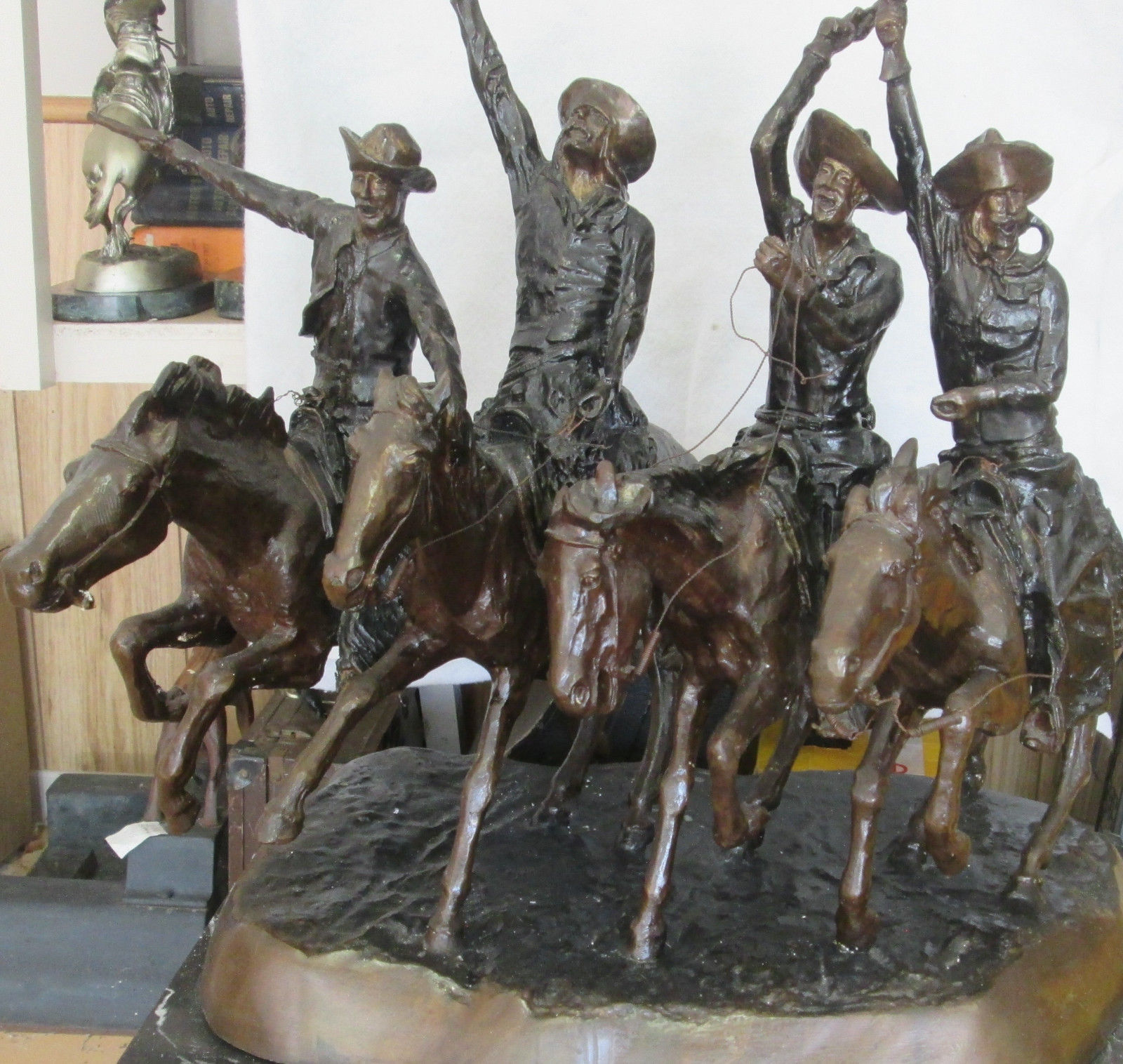 FREDERIC REMINGTON Cast Bronze Statue Through The Rye" Full