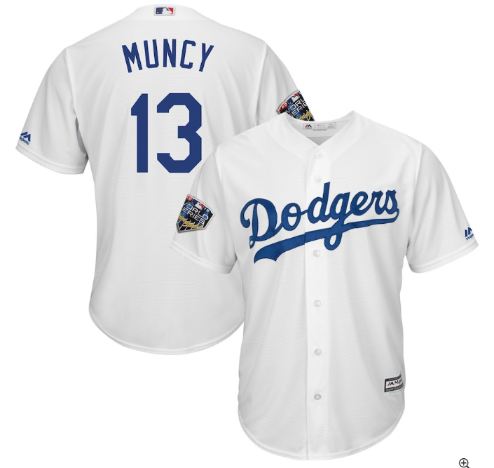 Men's Los Angeles Dodgers 13 Max Muncy Jerseys 2018 World Series Cool Base White - Baseball-MLB