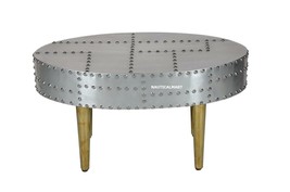 NauticalMart Aviator Aluminum Coffee Table Vintage Decor 