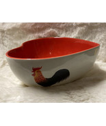 Rare Imported Coastline Imports COUNTRY ROOSTER Heart Shaped Earthenware... - $35.00