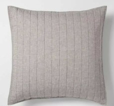 1 Threshold Gray Chambray Linen Blend Pillow Sham Euro Nwop - $17.99