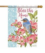 Bluebird and Dogwoods Spring House Flag- Double Sided Message, 28&quot; x 40&quot; - $29.95
