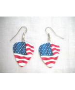 SALE PATRIOTIC AMERICAN FLAG OLD GLORY RED WHITE BLUE GUITAR PICK PAIR E... - $5.99