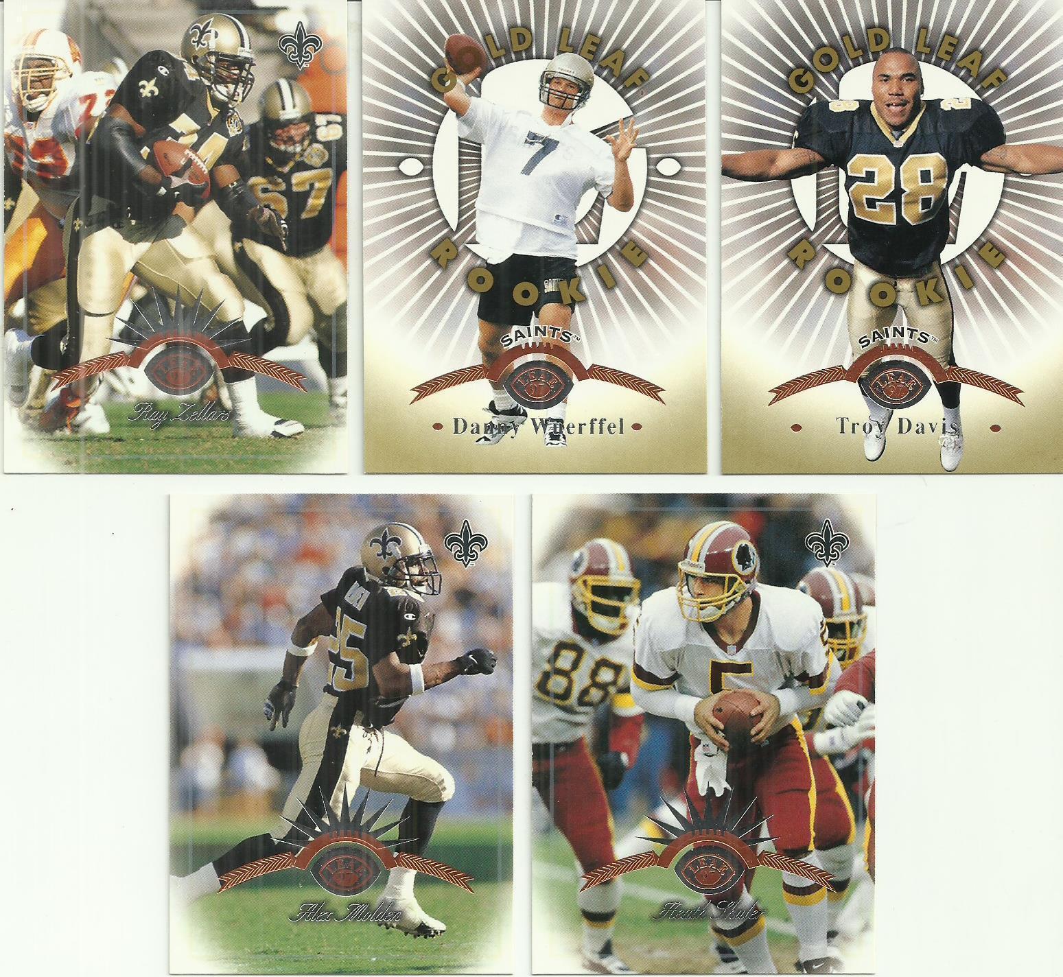 (5) 1997 Leaf (New Orleans Saints Complete Team Set) SEE SCANS! Football Cards