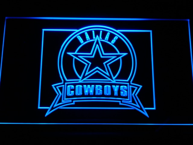 Dallas Cowboys Badge LED Neon Sign 12'' x 8'' bar club NFL light