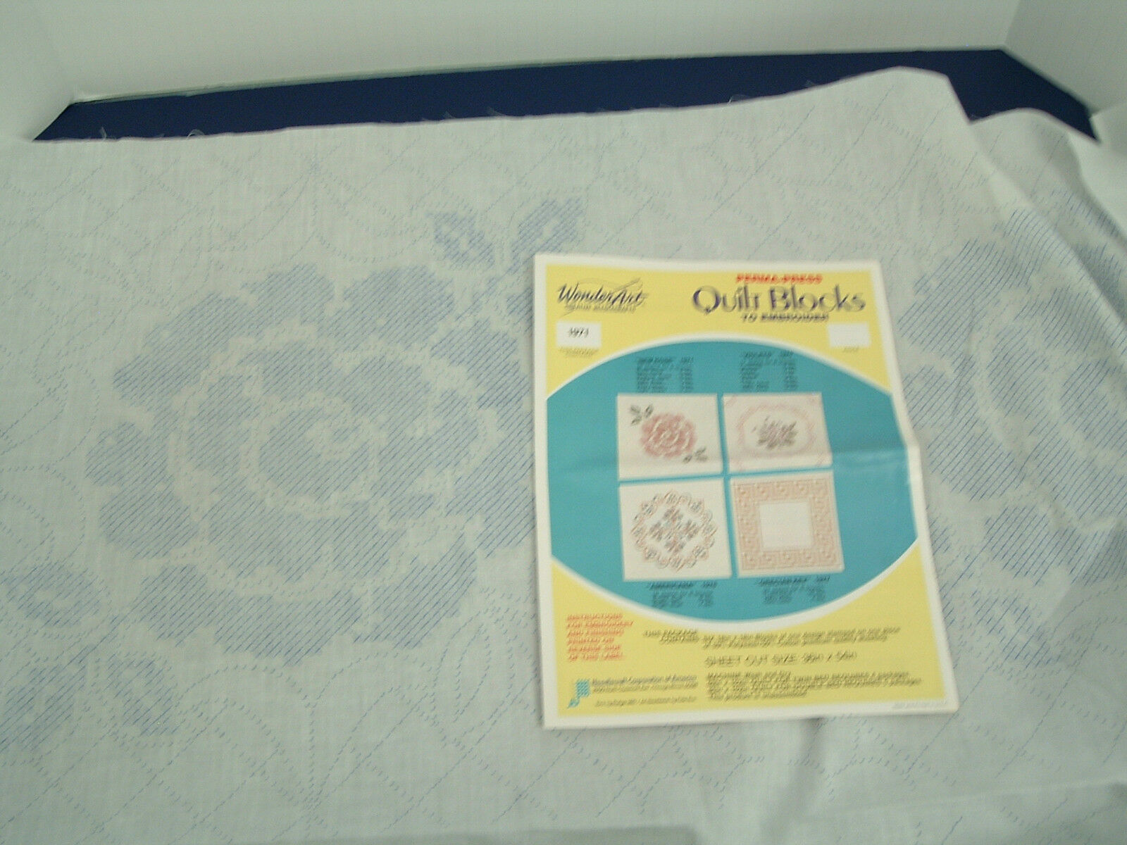vintage stamped new rose pattern embroidery 6 quilt blocks to embroider  - $21.73