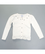 NWT Laura Ashley Girls 5-6X White Long Sleeve Cotton Knit Cardigan Sweater - $16.99