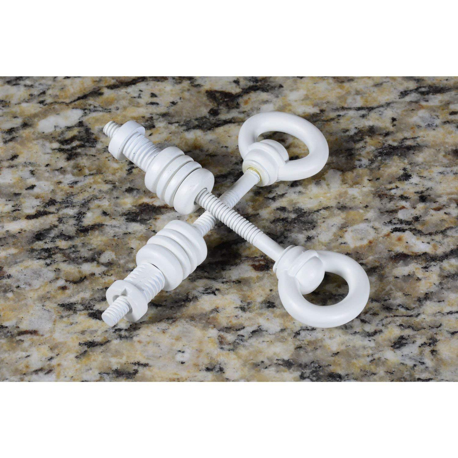 KnobDeals 5233 Pair Swivel Mirror Screws, White 10 Pack 20 total