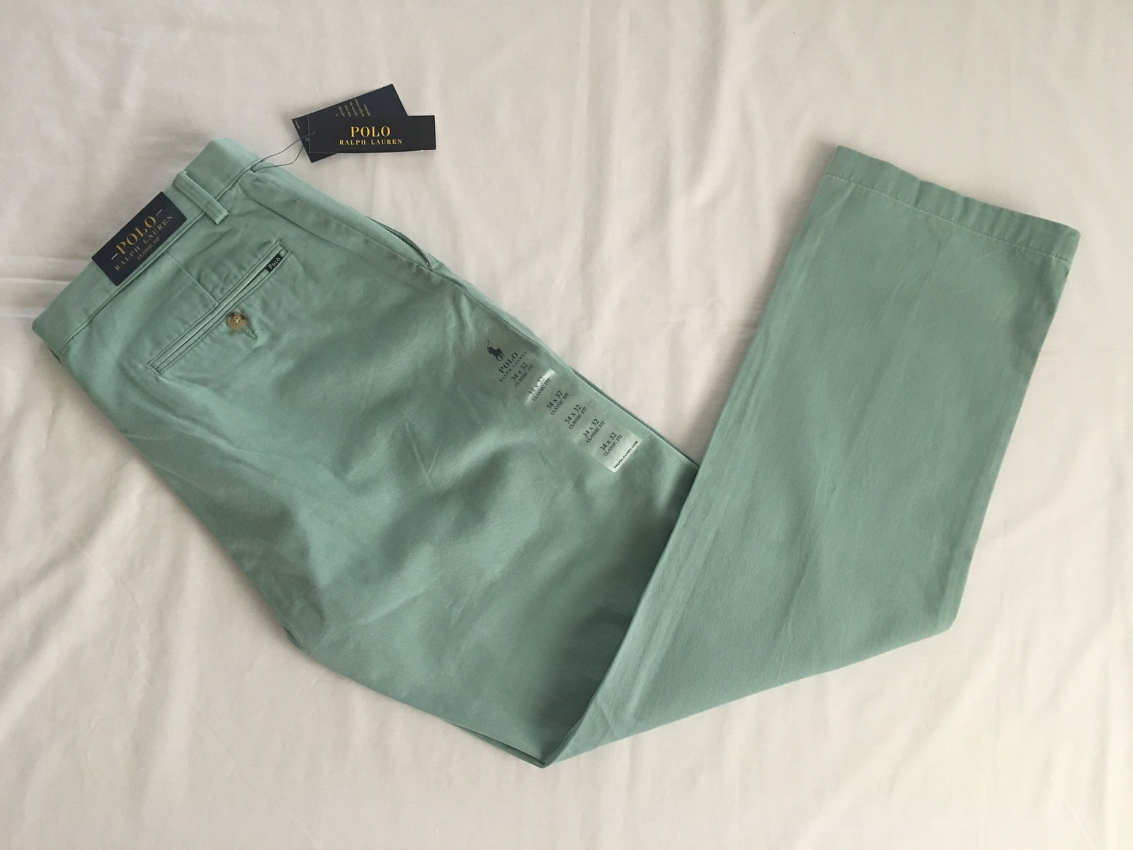 Image of NWT Polo Ralph Lauren Men's Classic Fit Chino Pants Flat Front - Essex Green $85