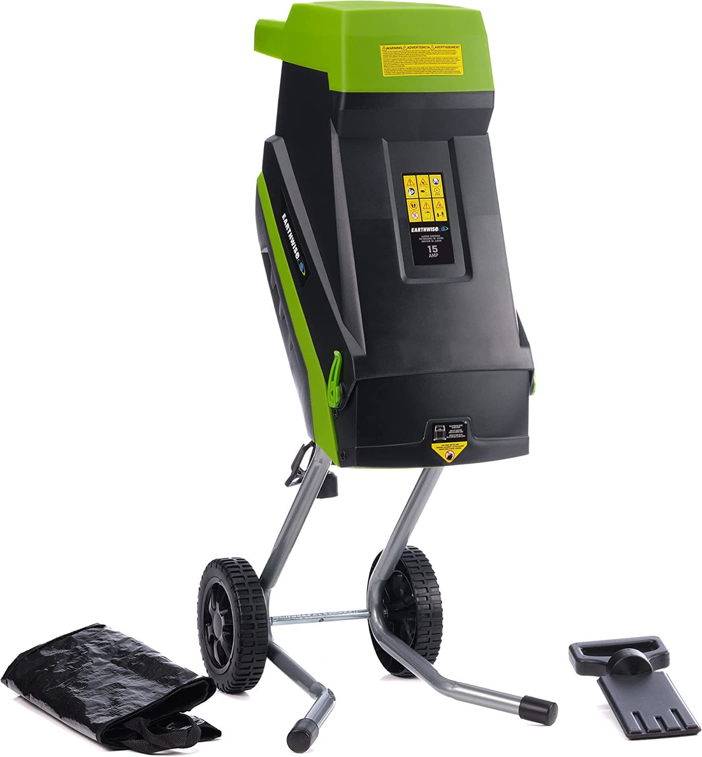 Earthwise GS015 15-Amp Electric Corded Chipper/Shredder with, Green ...