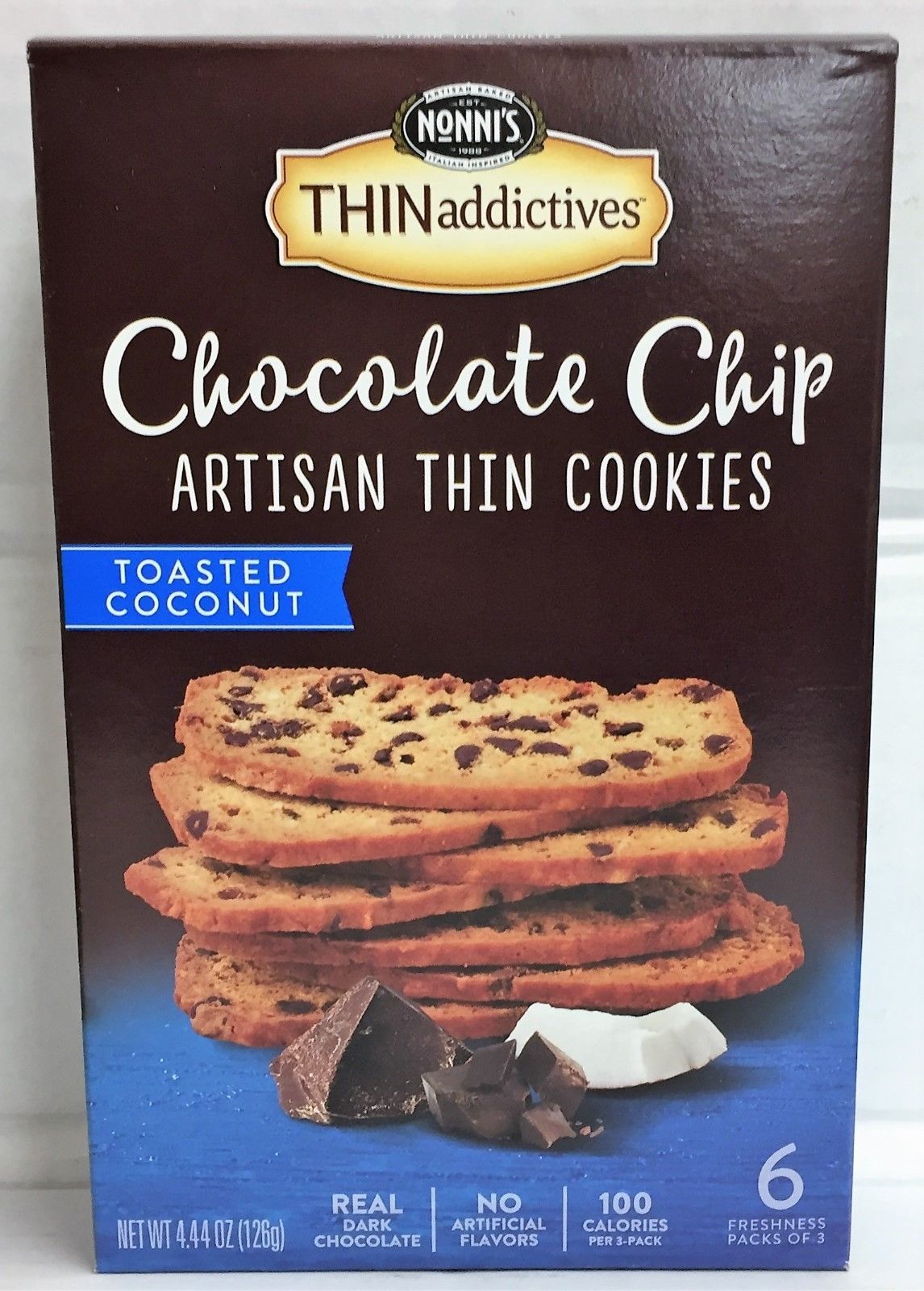 Nonni's Thin Addictives Chocolate Chip Artisan Thin Cookies Toasted