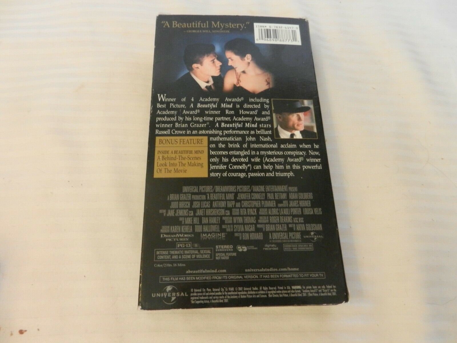 A Beautiful Mind (VHS, 2002, Awards Edition) Russell Crowe, Ed Harris ...