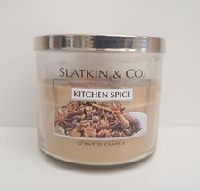 Slatkin Bath &amp; Body Works Kitchen Spice 3 Wick Candle 14.5oz Used - $24.74