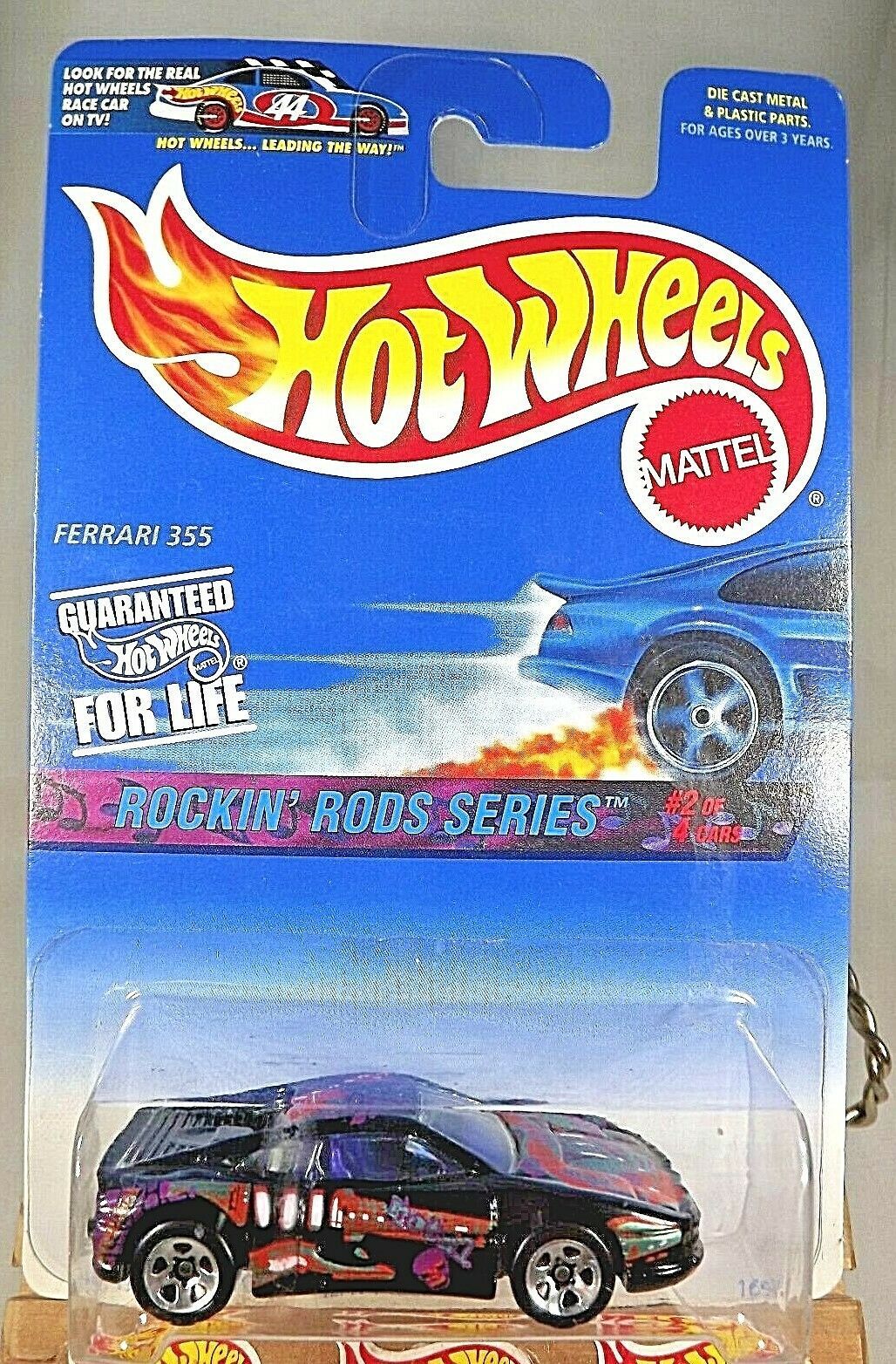 1997 Hot Wheels #570 Rockin' Rods Series 2/4 FERRARI 355 Black w/Chrome 5 Spokes