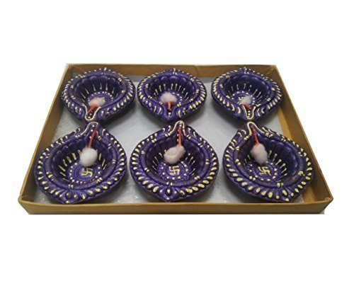 6 X Handmade Diy Diwali Diyas Purple Oil And Similar Items