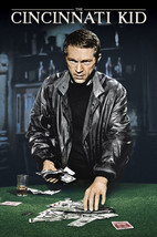 Steve McQueen in The Cincinnati Kid Poker Playing Cards Money Classic Art 24x18  - $23.99