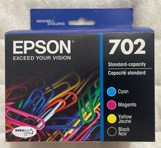 Epson 702 Black Cyan Magenta Yellow Ink Set T702120-BCS Exp 2024+ New Sealed Box - $44.53
