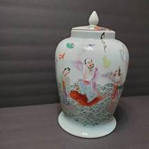 Antique Chinese Ginger Jar, Porcelain Famille Rose Vase depicting 8 Immortals image 6