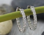 Delicated 130ct round vvs1 d diamond huggie hoop earrings thumb155 crop