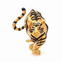 Tiger Brooch / Pin Unisex The Year Of the Tiger Prowling Tiger Pin Hunti... - $14.60