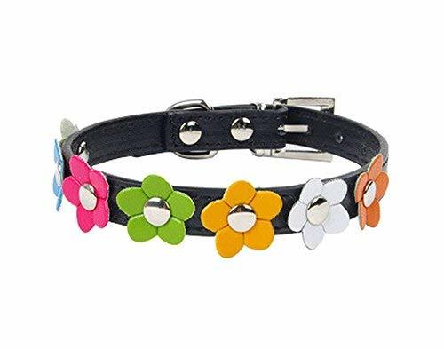 PANDA SUPERSTORE Lovely Adjustable PU Bow-Ties Dog Collar Pet Collar Black (36-4