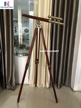 Nautical Floor Standing Solid Brass/Leather Griffith Astro Telescope 64" image 2