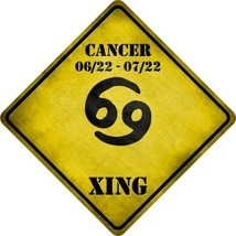 Cancer Zodiac Symbol Xing Novelty Metal Crossing Sign - $21.95