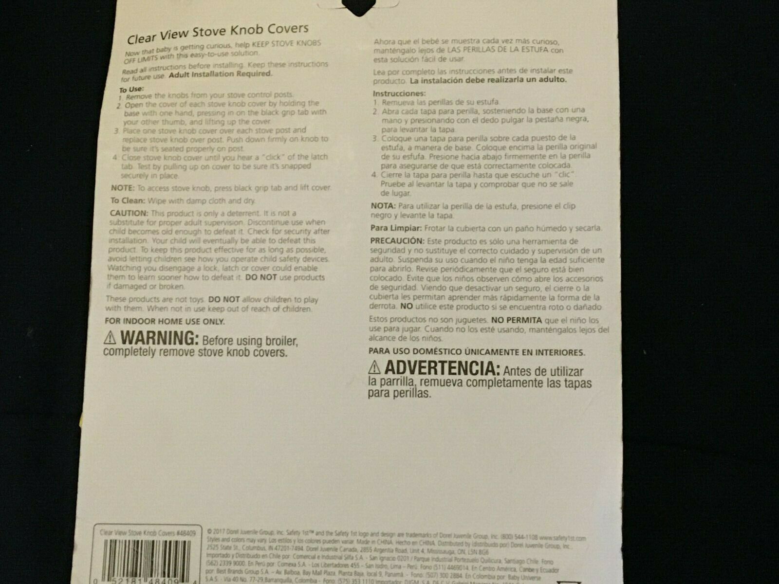 Safety 1st Clear View Stove Knob Covers 5 Pack *NEW, TORN PACKAGE* aa1