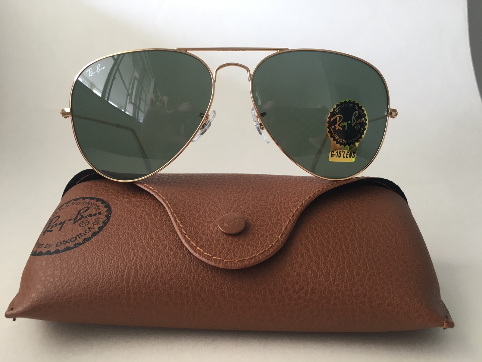 Ray Ban Aviator RB3025 L0205 58mm Sunglasses Gold With G-15 Green Lens ...