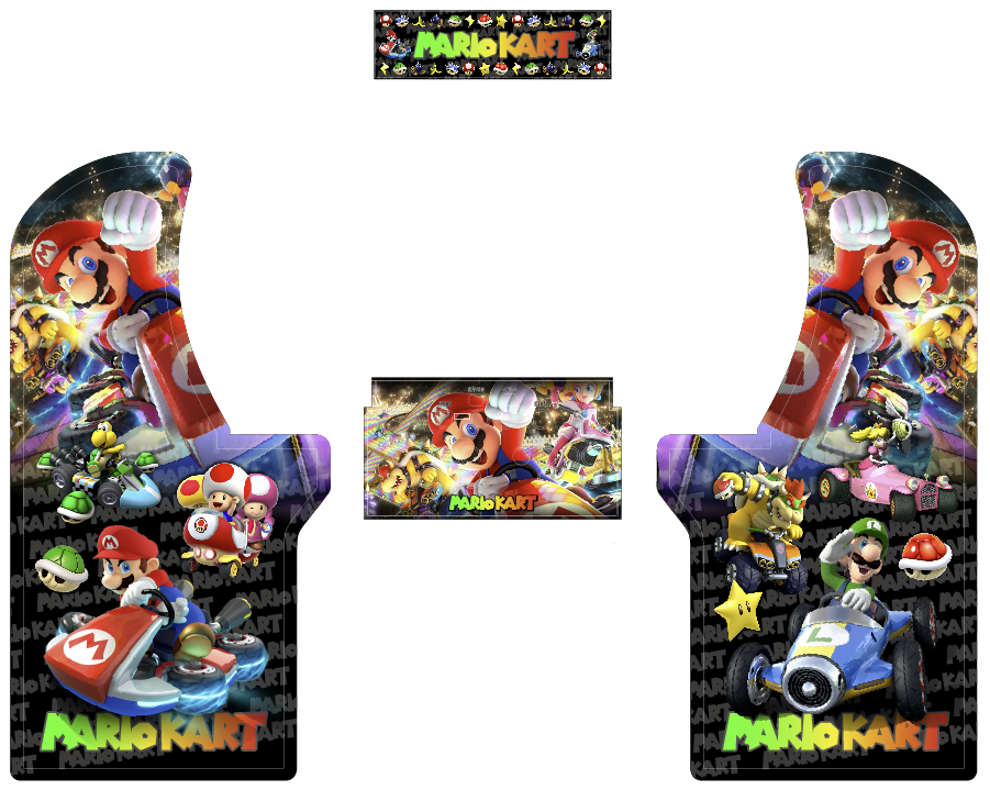 Arcade1up,Mario Kart Arcade 1up graphics vinyl design, arcae