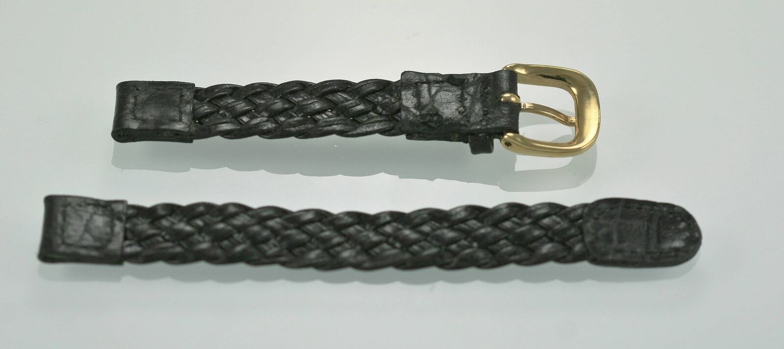 Fossil Womens Stainless Steel Braided Black Leather Replacement Watch