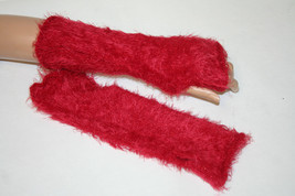 Red Women&#39;s Arm Warmers, Fingerless Knitted Gloves - $8.99
