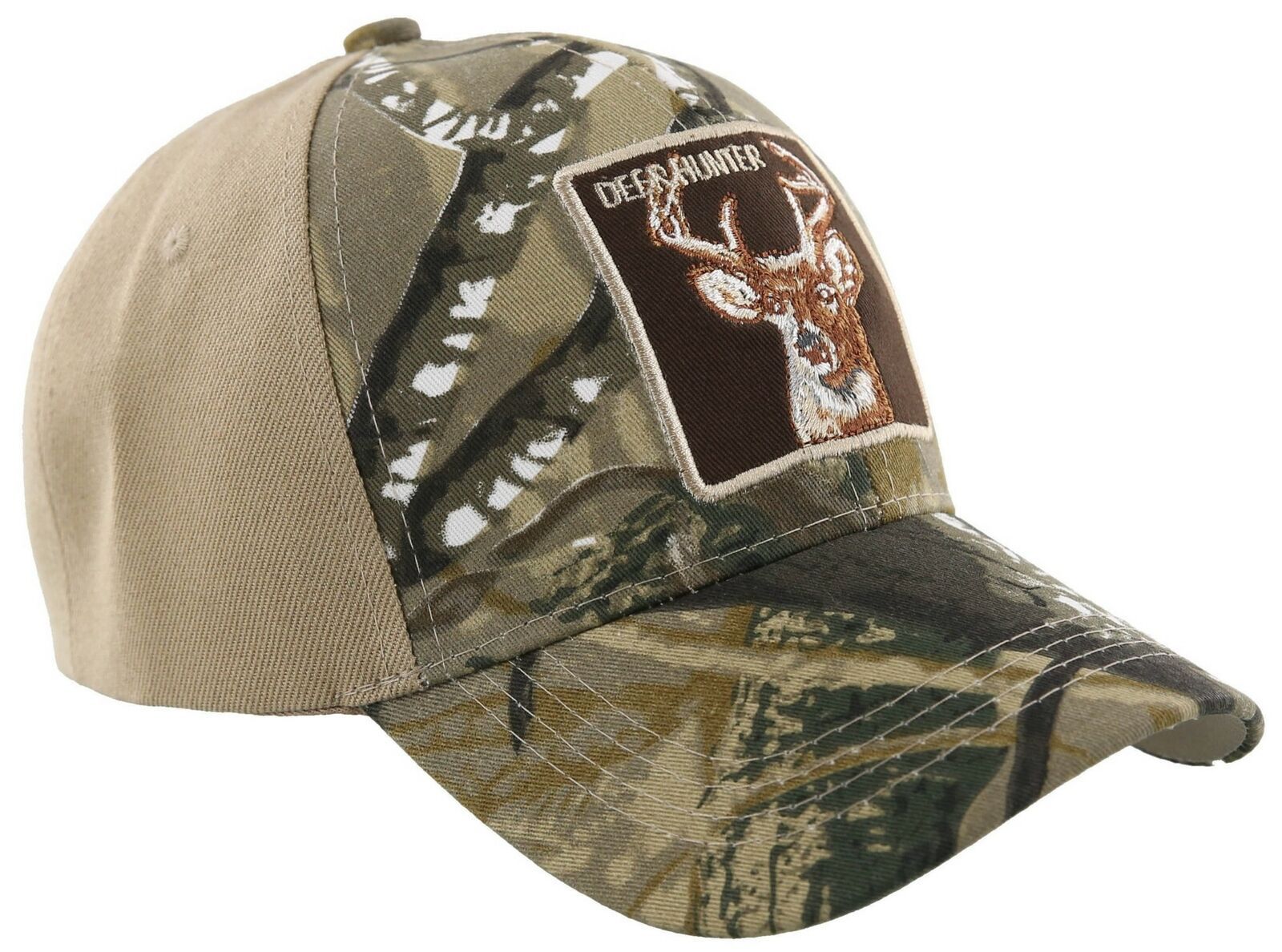 NEW! DEER HUNTER OUTDOOR SPORTS BALL CAP HAT FOREST CAMO TAN - Men's Hats