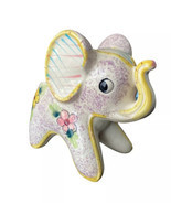 Vtg Napco Elephant Planter Ceramic Baby Nursery Pastel Caddy MCM Vase Fi... - $29.65