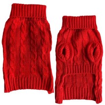 Casual Canine Red Cable Knit Sweater L - $24.64