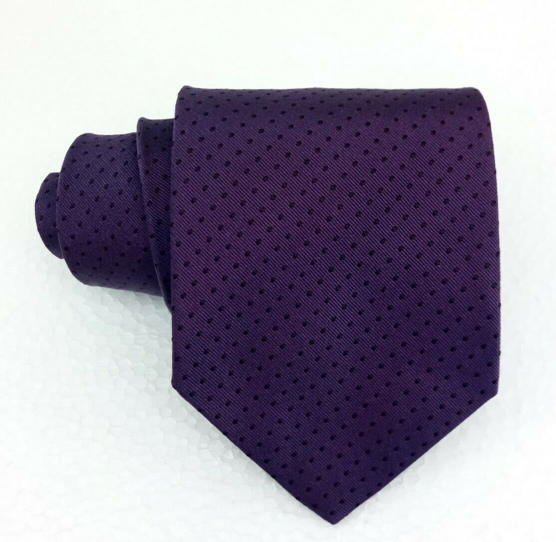 New Necktie plum purple Coveri 100% silk Made in Italy wedding business