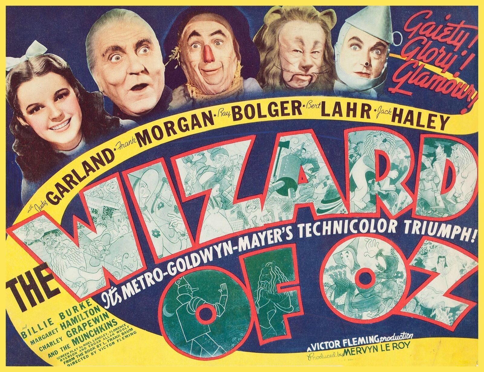 Decoration Poster.Home room art.Interior design.Wizard of Oz movie.Garland.7299
