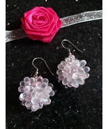 Natural Rose Quartz Gemstones Earrings, Pink Drops Earrings - $96.00