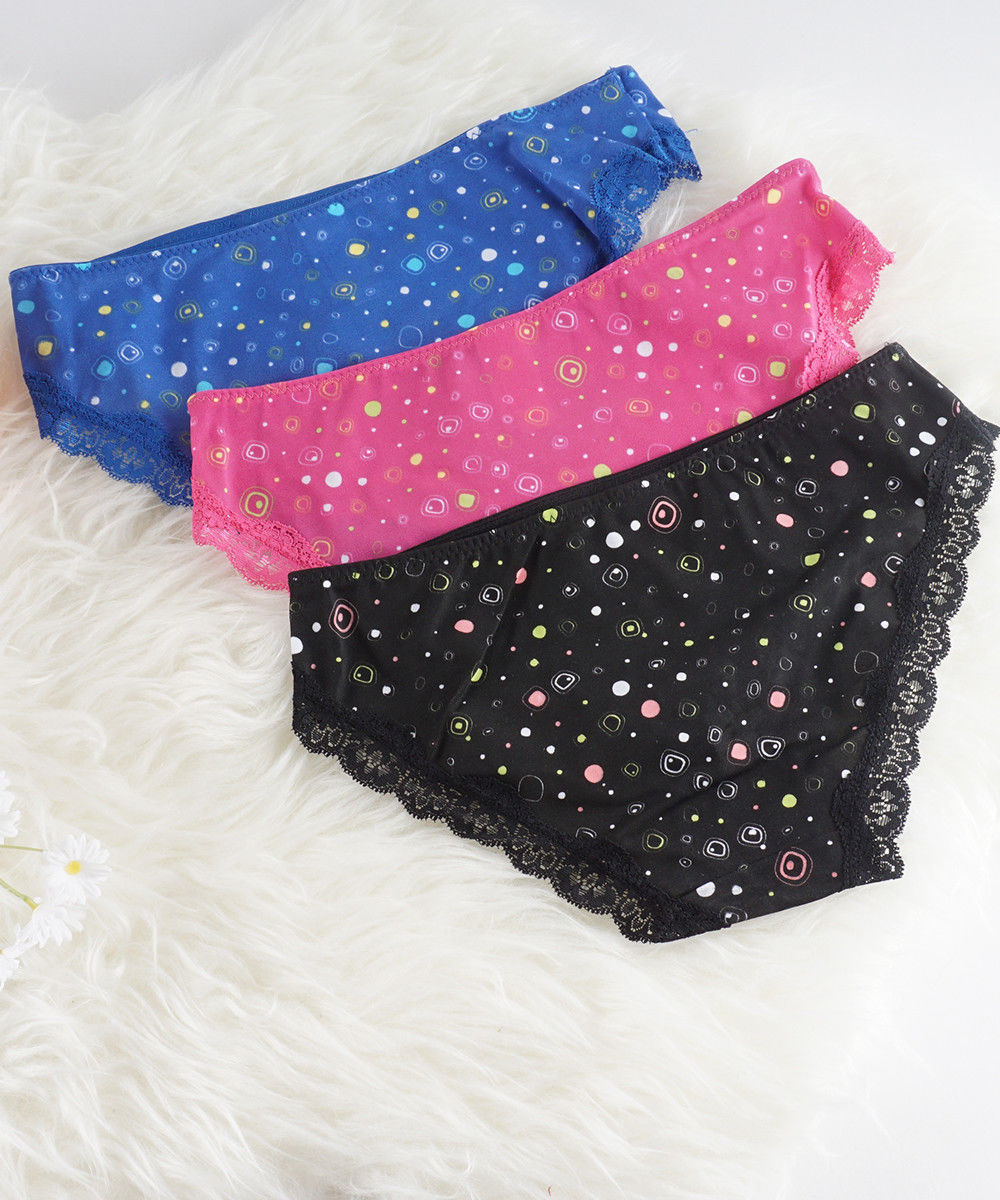 Polka Dot Lace Panties Polka Dot Set Of 4 Cute Panties Bright Fun Undies Girl Panties