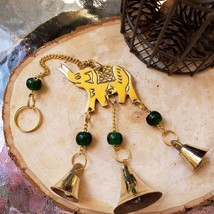 Brass Wind Chime with bells Elephant - $7.70