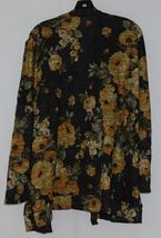 ZigZag Stripe Brand Black Floral Peek A Boo Button Womens Cardigan Size XL image 3