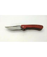 Buck 244 Single Blade 2020 Folding Pocket Knife Plain Edge Liner Lock Wood  - $32.66