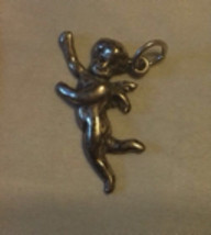 Vintage Sterling Silver Dangle Charm Angel Cupid Seraph - $17.96