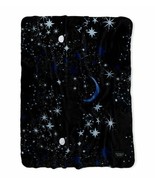 New Victoria&#39;s Secret Sherpa Blanket Black Stars Moon Planets Limited Ed... - $49.49