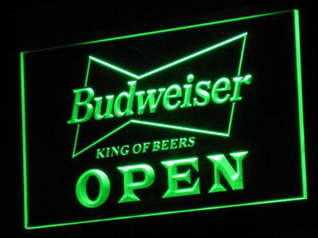 Budweiser Open LED Neon Sign hang sign the walls decor crafts display glowwing
