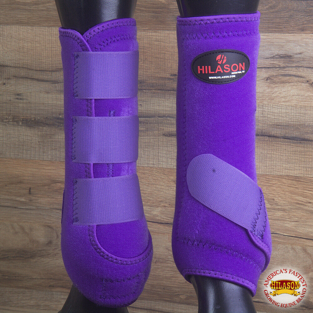 Hilason Infra Tech Horse Medicine Sports Boots Rear Hind Leg Purple U